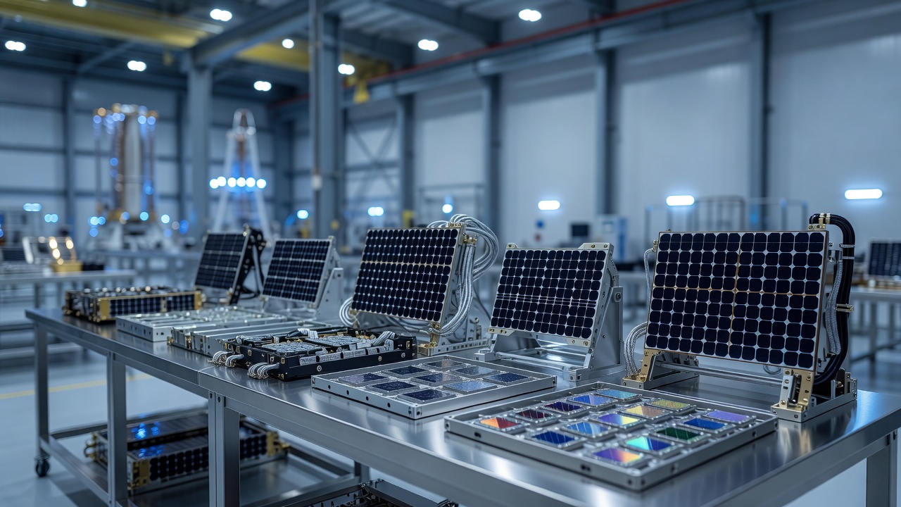 Aerospace semiconductor components on a clean factory bench